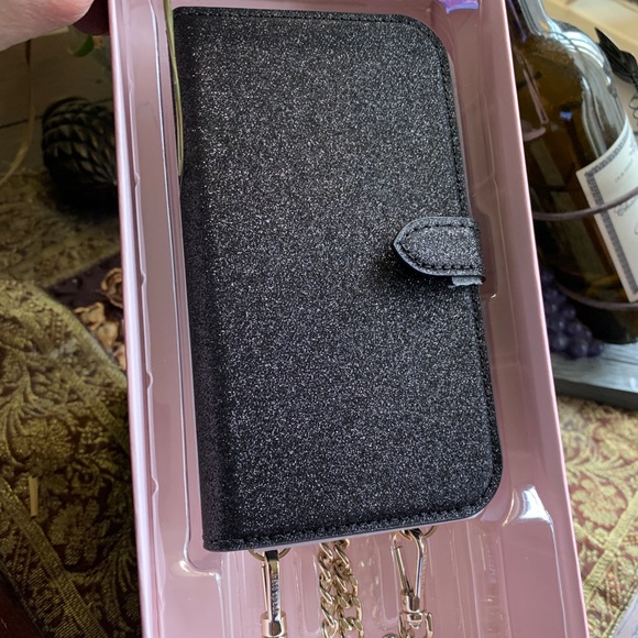 Kate Spade Glitter iPhone 12 mini removable magnetic case/card snap Crosby - Picture 2 of 16